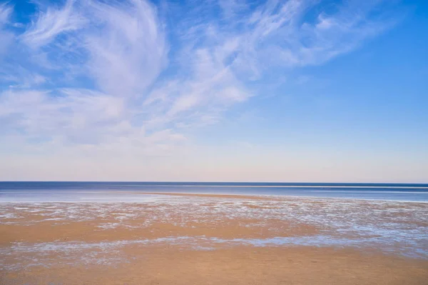 Blue Ocean View Calm Sea Water Summer Morning Nature Landscape — 스톡 사진