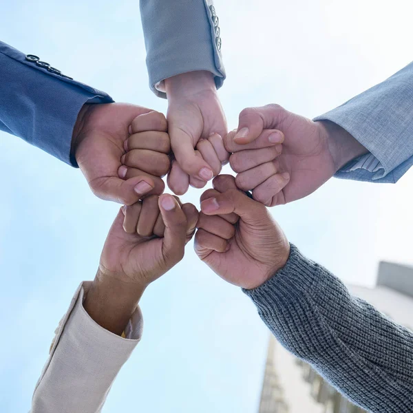 Bring Bring Home Shot Group Unrecognizable Businesspeople Joining Hands Together — Φωτογραφία Αρχείου