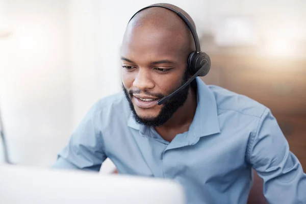 Hell Find Solution You Handsome Young Male Call Center Agent — Stockfoto