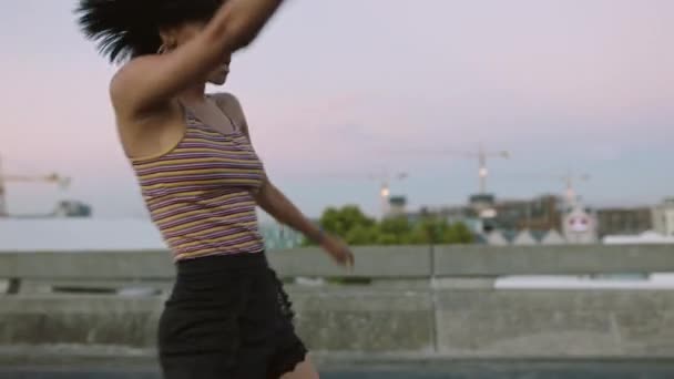 Street Dancer Performer Dancing Hip Hop Modern Contemporary Choreography Routine — Stock Video