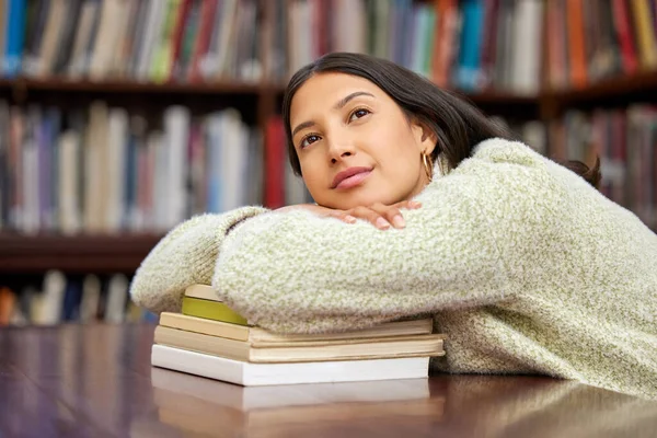 Failure Opportunity Try Again Young Woman Resting Pile Books College — Foto Stock