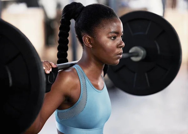 Ill Meet You Barbell Fit Young Woman Working Out Barbell — 스톡 사진