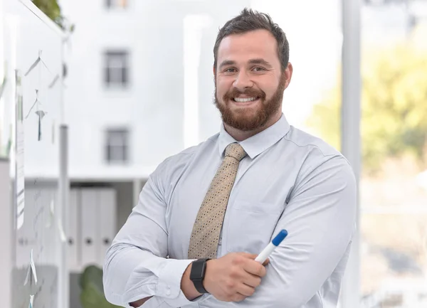 Brainstorming Helps Organise All Brilliant Ideas Portrait Confident Young Businessman Stock Image