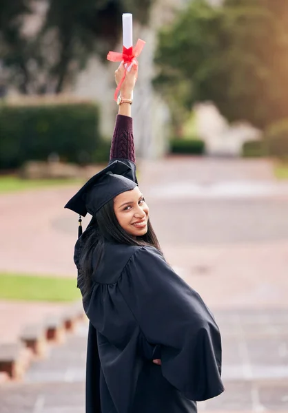 Everything You Now Your Future Rearview Portrait Attractive Young Female — Foto Stock