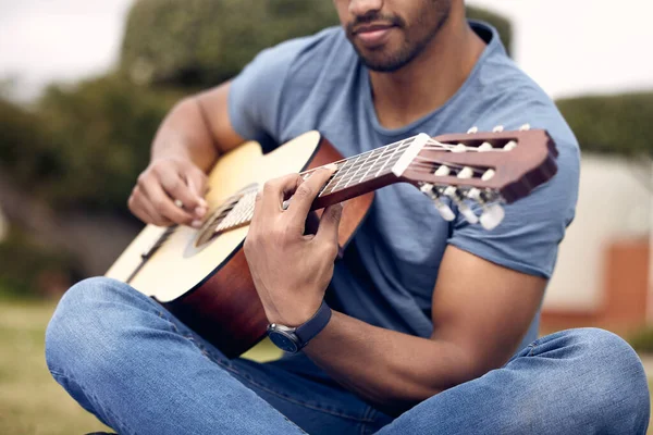 Who Needs Stage Perform Unrecognisable Man Playing Guitar College — Fotografia de Stock