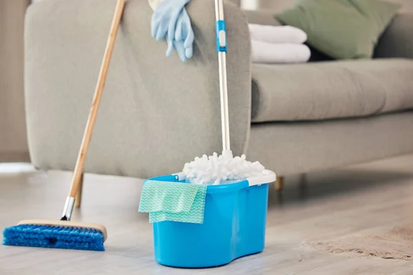 Room Left Uncleaned Bucket Mop Broom — Φωτογραφία Αρχείου