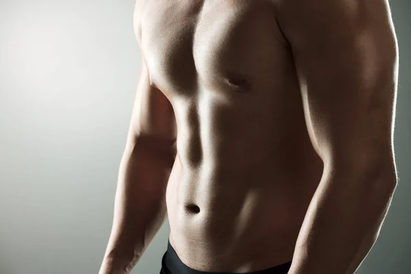 Guys Abs Shouldnt Allowed Wear Shirts Studio Shot Muscular Man — Foto Stock