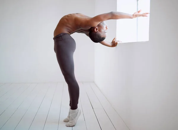 Dance Superpower Young Boy Practicing His Routine Dance Studio — Foto Stock