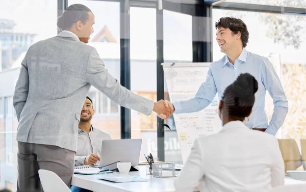 Making Meeting Work Teamwork Group People Having Meeting Shaking Hands — Stockfoto