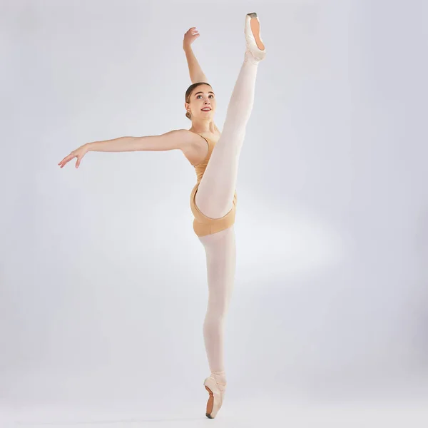 Youre Dancer World Belongs You Studio Shot Young Woman Performing — стоковое фото