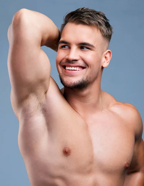 Genetically Blessed Groomed Choice Studio Shot Muscular Young Man Posing —  Fotos de Stock