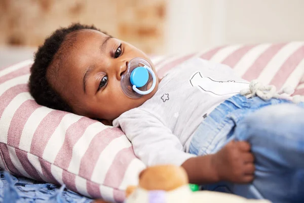 Being Cute Gets Tiring Little Baby Girl Lying Nap — Stockfoto