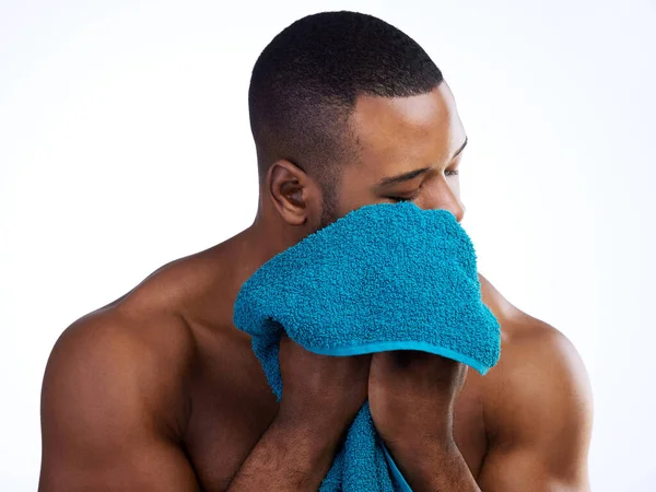 Time Start Your Day Studio Shot Handsome Young Man Washing — Foto Stock