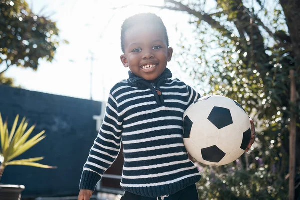 Lets Play Ball Adorable Little Boy Playing His Ball — Zdjęcie stockowe