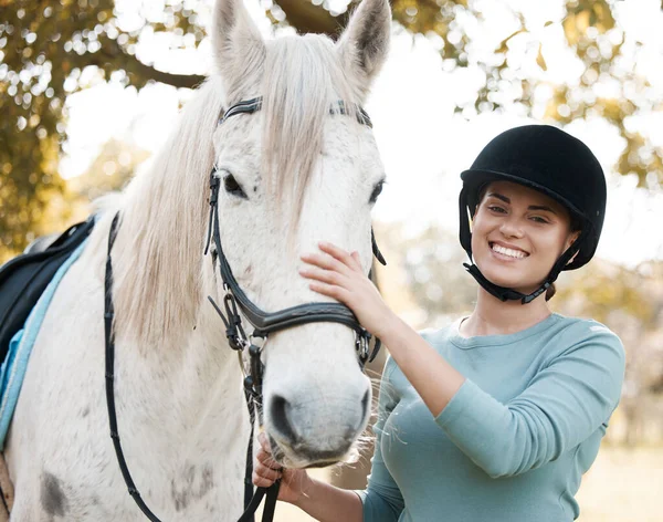Hand Your Horse Your Heart Your Hand Attractive Young Woman — Stockfoto