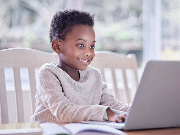 Study Hard What Interests You Most Young Boy Doing His — Stock Photo, Image