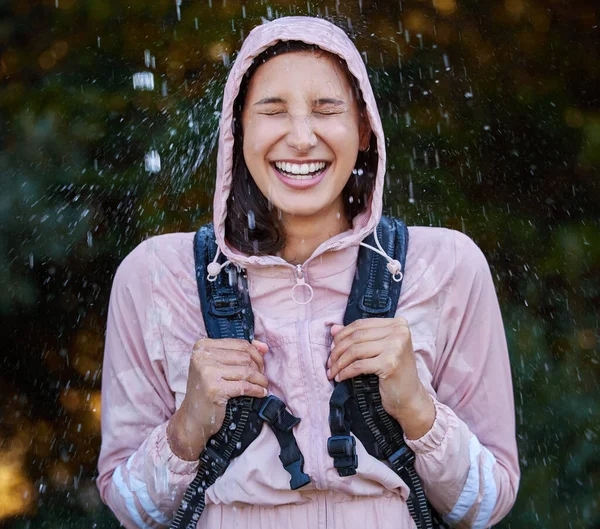 All You Need Sometimes Stand Rain Attractive Young Woman Standing — Fotografia de Stock