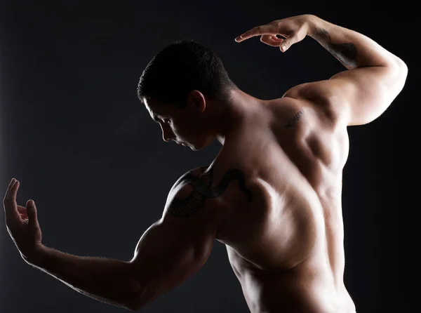 Its What You Put Athletic Young Man Posing Shirtless Dark — Stock Photo, Image