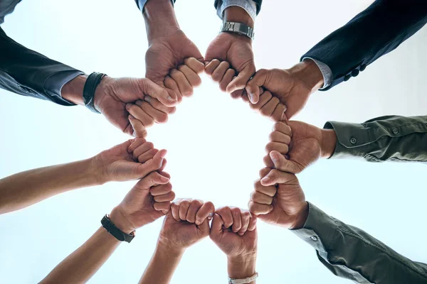 Can Achieve Anything Together Shot Group Unrecognizable Businesspeople Joining Hands — Stock Photo, Image