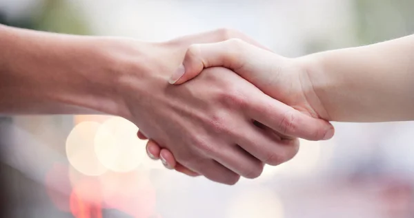 Its Done Deal Two Unrecognizable Businesspeople Shaking Hands — Foto Stock