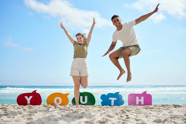 Love Who You Young Couple Enjoying Day Beach — Stock Photo, Image
