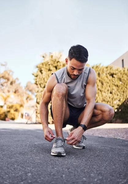 Tijd Voor Wat Sprints Full Length Shot Van Een Knappe — Stockfoto