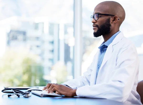 Can Always Email Your Prescription You Handsome Young Doctor Sitting — Fotografia de Stock