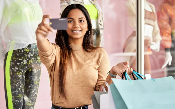 Credit Card Can Handle Any Price Tag Cropped Portrait Attractive — Photo