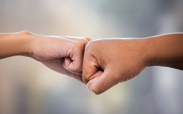Theres Power Numbers Two Unrecognizable Businesspeople Fist Bumping Each Other — Photo