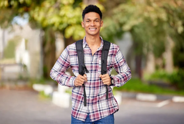 Eager to learn and grow a bright future for himself. Portrait of a young student on campus