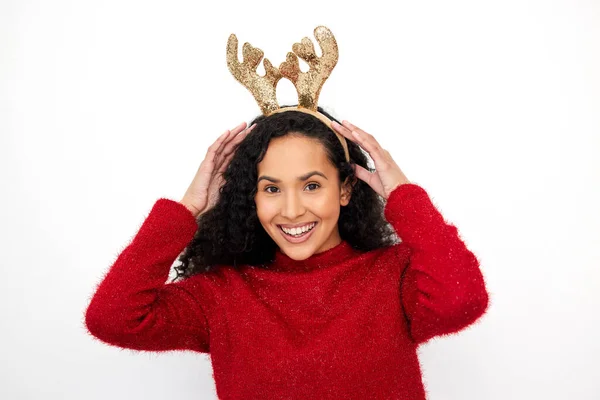 Just Here Spread Some Christmas Cheer Studio Shot Young Woman — Φωτογραφία Αρχείου