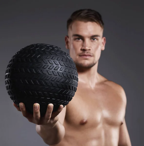 Lets Take Your Workout Next Level Sporty Young Man Holding — Foto Stock