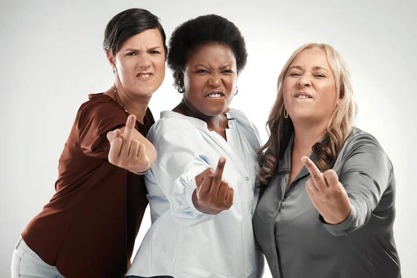 Couldnt Care Less What You Think Diverse Group Women Standing — Stock Photo, Image