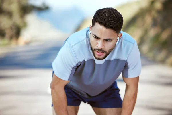 Sweat Footprints Better You Sporty Young Man Catching His Breath Stock Photo