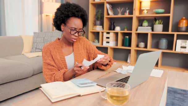 Confused Stressed Frustrated Woman Trying Make Loan Rent Payment Annoyed — Video