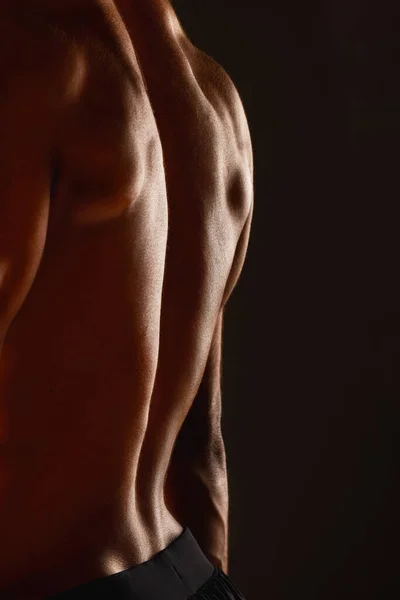 Muscles Made Fitness Gods Themselves Studio Shot Fit Man Posing — Fotografia de Stock