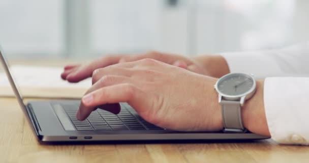 Video Footage Unrecognisable Businessman Working Laptop Office — Video Stock