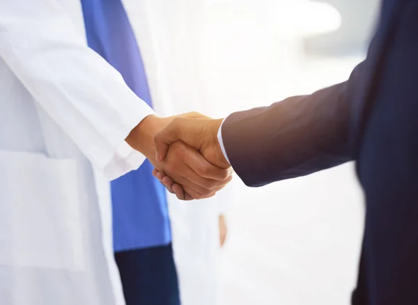 Your Answer You Move Your Dancer Doctor Shaking Hands Businessman — Foto Stock
