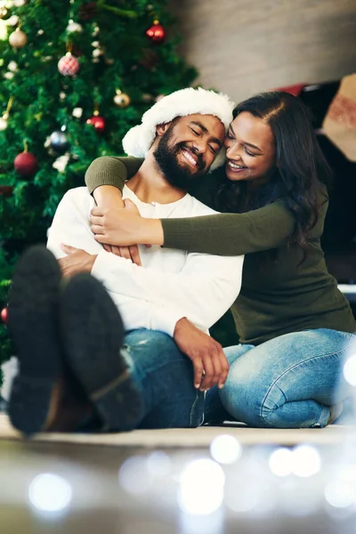 Youre Always Christmas Wish List Happy Young Couple Celebrating Christmas —  Fotos de Stock