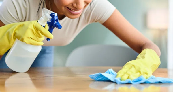 Youll Know Its Clean You Hear Squeak Young Woman Wiping — Stock Photo, Image