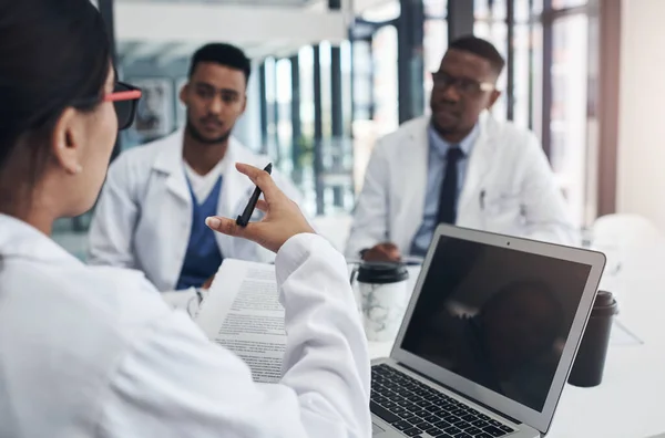 Changes System Greatly Improve Group Doctors Having Meeting Together — Stock Photo, Image