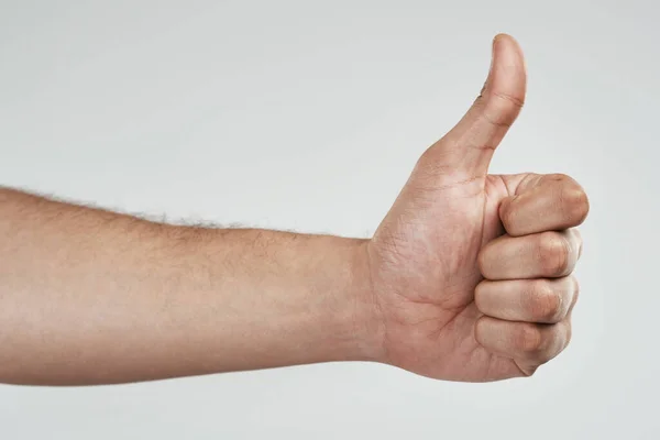 Unrecognizable Man Showing Thumbs — Φωτογραφία Αρχείου