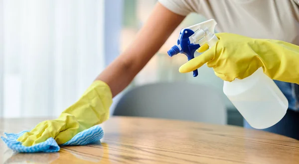 Dust Wont Win House Unrecognizable Person Wiping Surface Home — Stok fotoğraf