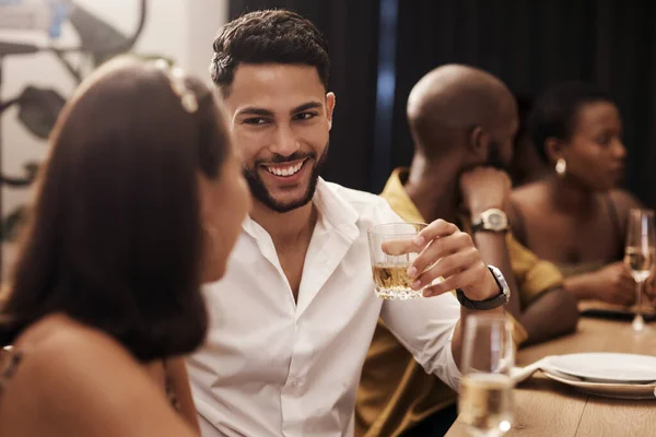 Never Run Out Things Say Handsome Young Man Sitting Enjoying — Photo