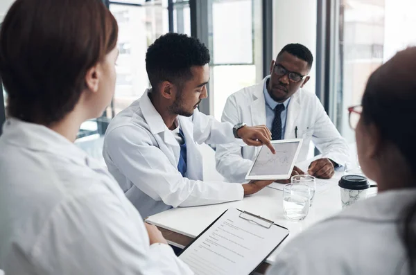 Thank You Meeting Short Notice Group Doctors Having Meeting Together — Stock Photo, Image