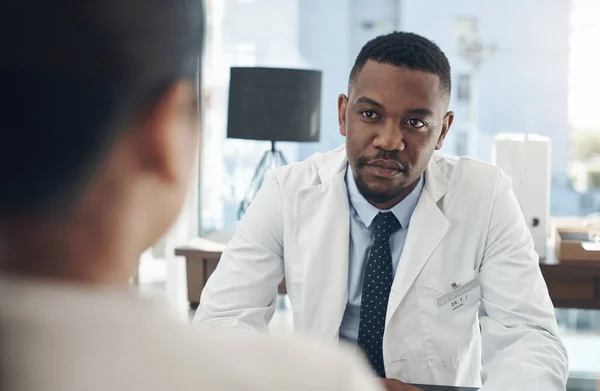 How You Feeling Young Male Doctor Talking Patient Office — Stockfoto