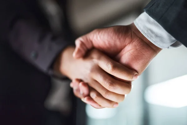 Once Shake Hands Deal Made Two Unrecognizable Businesspeople Shaking Hands —  Fotos de Stock