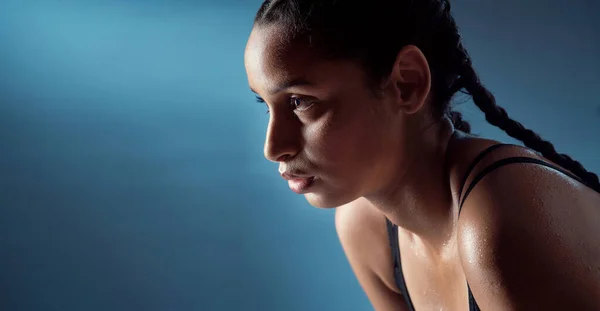 Watch Make Sweat Best Accessory Studio Shot Sporty Young Woman — Fotografia de Stock