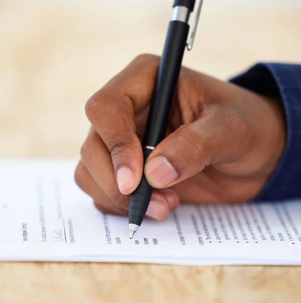 Life Cover You Can Count Unrecognisable Businessman Filling Form Desk — Stok fotoğraf