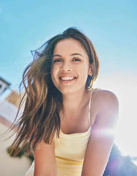 Brightening Your Day Smile Cropped Portrait Attractive Young Woman Posing — Stock Photo, Image